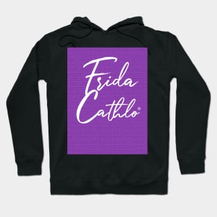 Grape Text W back Cat Frida Cathlo version of - Frida Kahlo Hoodie